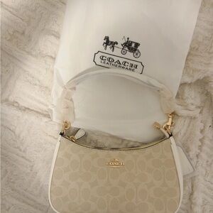 Coach Beige Signature Shoulder Bag